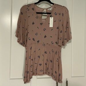 Lucky Brand Mauve Floral Blouse